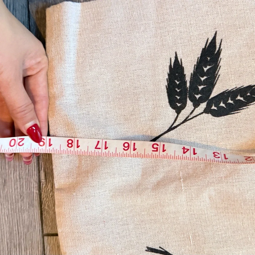 Cream Bread Storage Linen Bags Black Print Homemade‎ Loaf